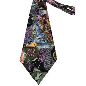 Vintage Nicole Miller | OS | 1991 novelty wine print 100% silk tie
